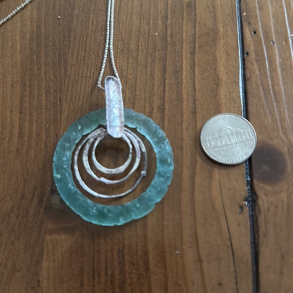 Roman Glass Sterling necklace - Picture 3 of 10